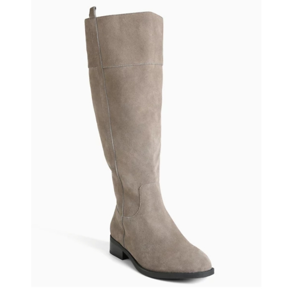 GENUINE SUEDE KNEE-HIGH BOOTS (WIDE WIDTH & WIDE CALF)